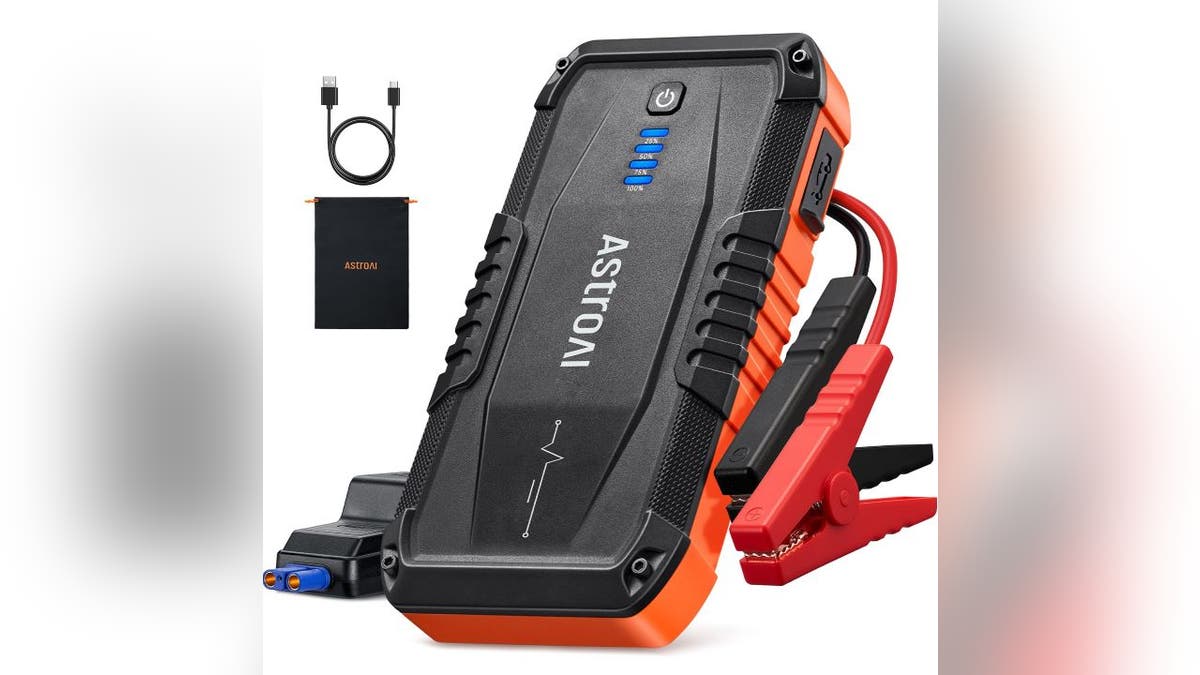 Jump small and large cars with this jump starter. 