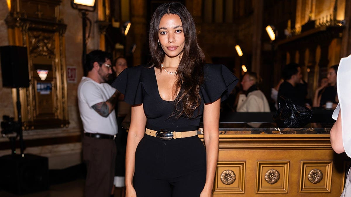 Aurora James attends the Altuzarra fashion show at the Woolworth Building.