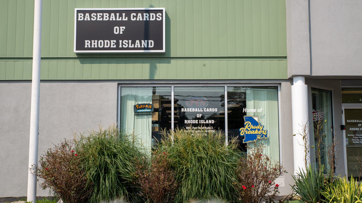 Exterior of Baseball Cards of Rhode Island shop in North Kingstown, Rhode Island.