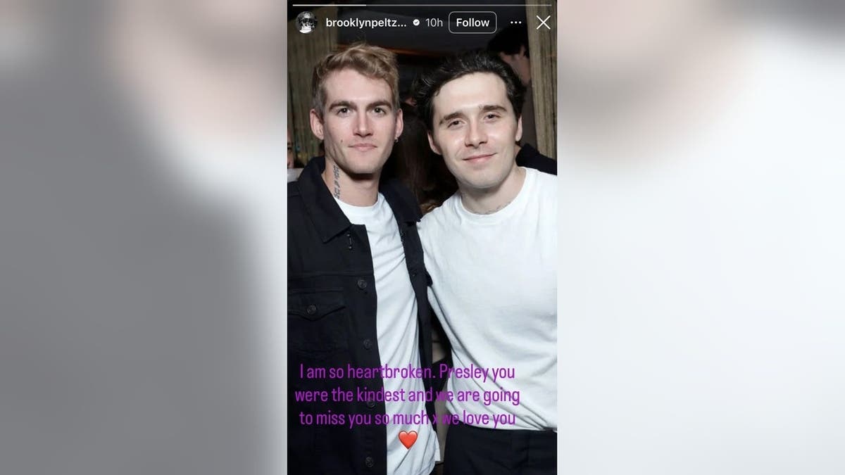 Brooklyn Beckham in a tribute photo.