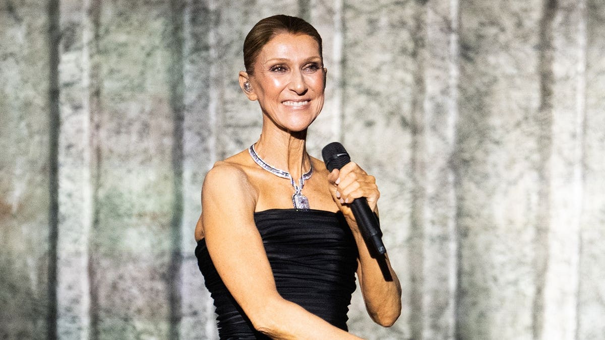 Celine Dion performs onstage at Paris La Defense Arena.