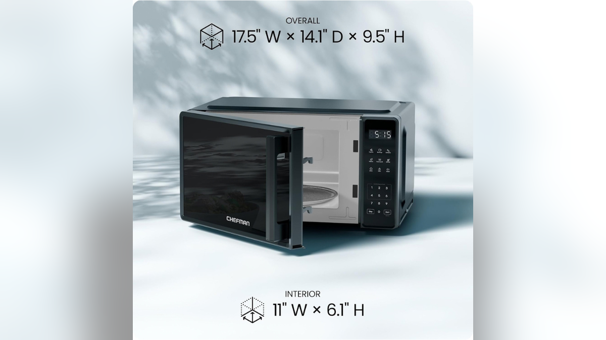 This compact Chefman microwave is a practical pick for smaller kitchens, offices or apartments.