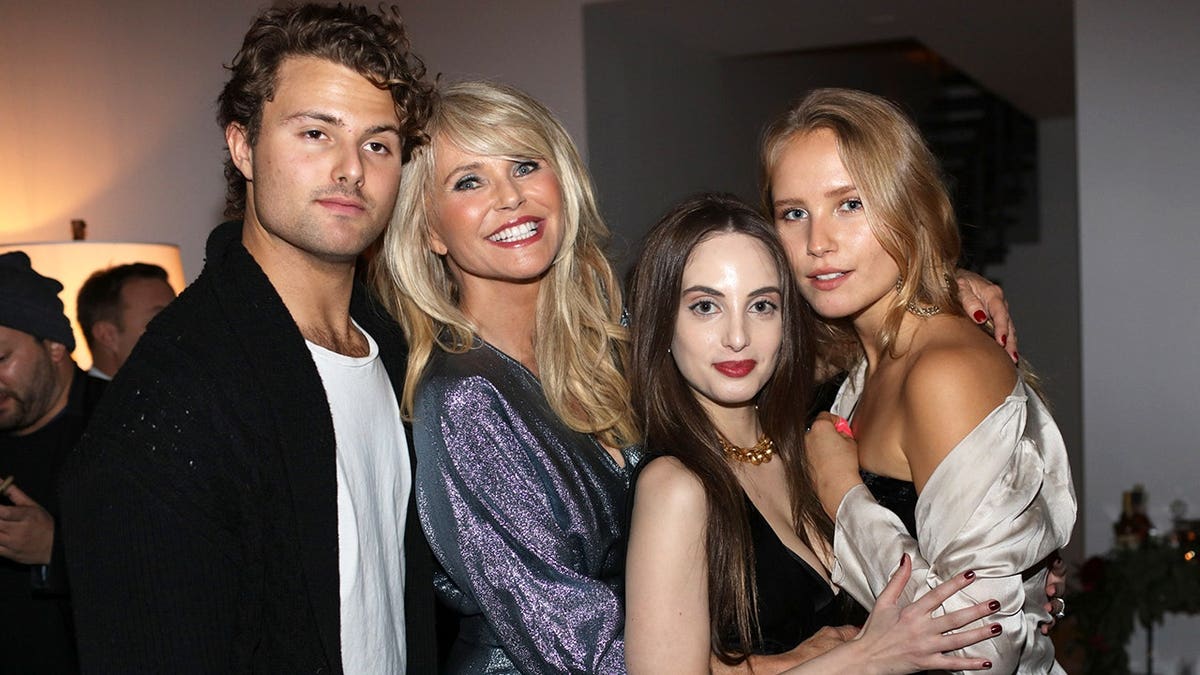 Christie Brinkley and family members celebrate her birthday in New York City.