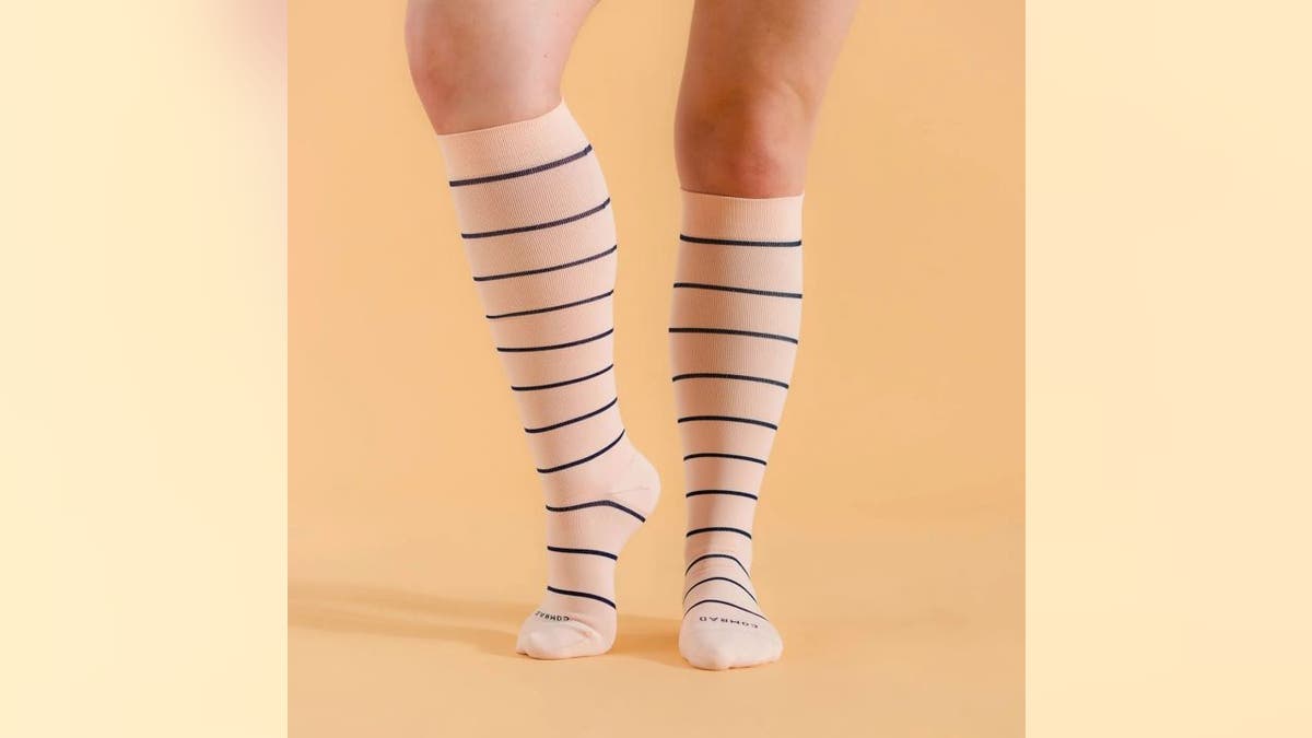 Made for long shifts, pregnancy and travel, these colorful socks do it all.