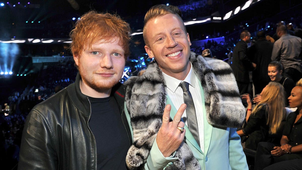 Ed Sheeran and Macklemore attend the MTV Video Music Awards at Barclays Center.