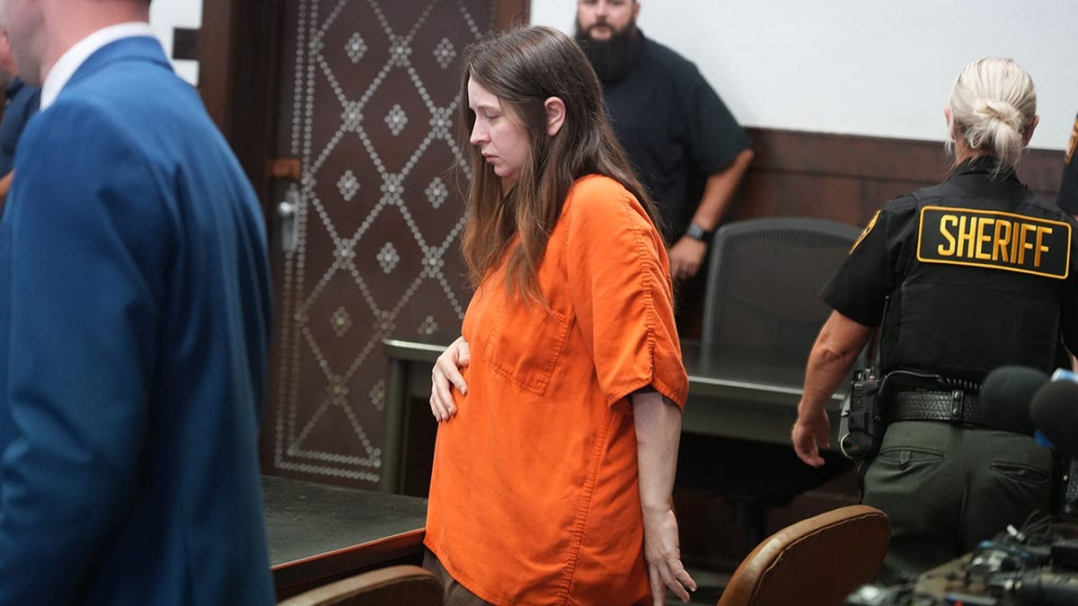 Elizabeth Siders, 34, appears during an arraignment in Vinton County Common Pleas Court.