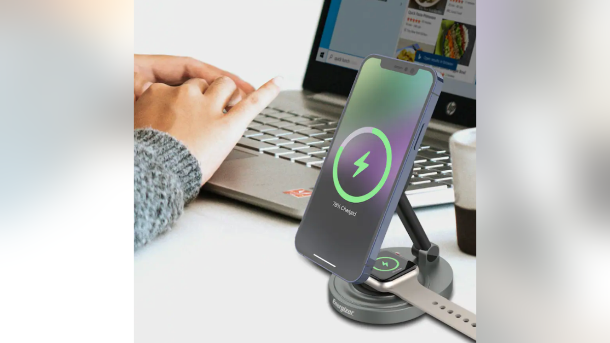 Charge your iPhone while keeping it propped up for hands-free use.