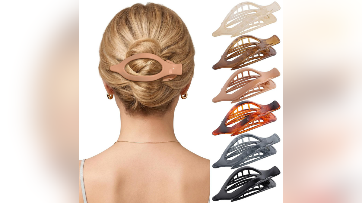 These French claw clips give a flat, comfortable way to pull hair back.