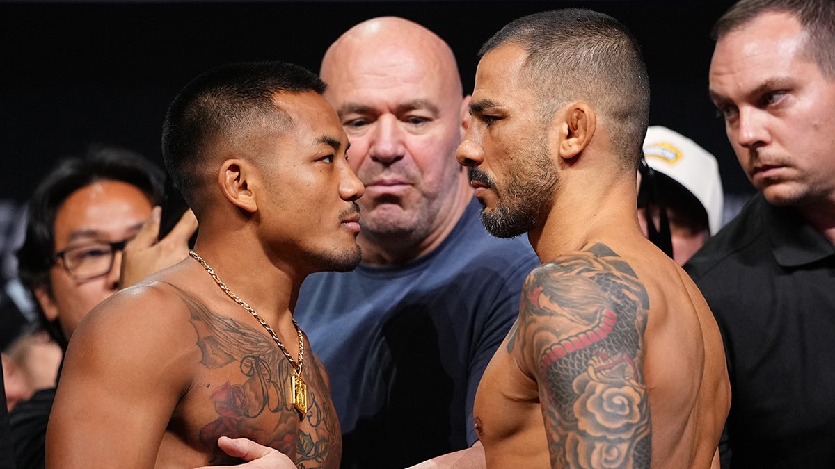 Joshua Van of Myanmar and Alexandre Pantoja square up