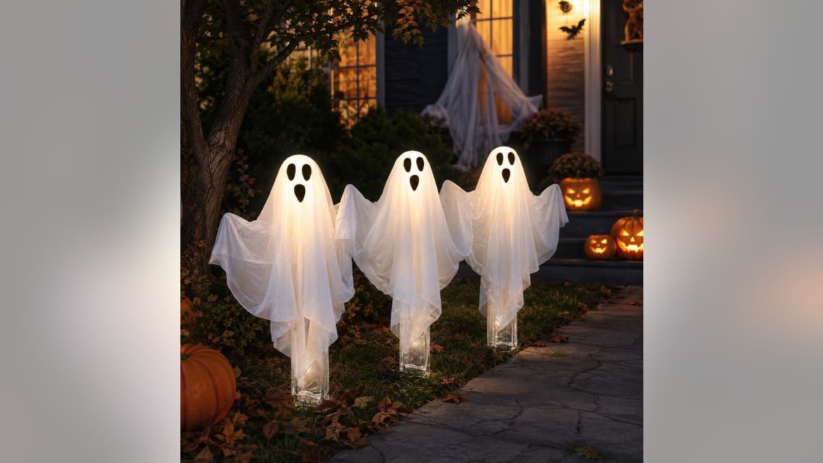 These light-up ghost stakes add an eerie glow to your yard.