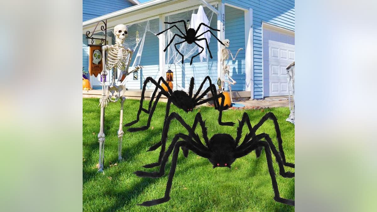Perch these giant spiders on your roof, porch or bushes for a creepy display.
