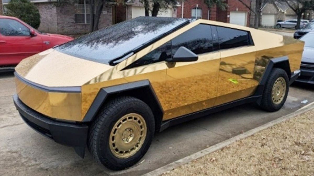Gold-plated Tesla Cybertruck purchased by Kevin Curry with proceeds from a $26 million TRICARE fraud scheme