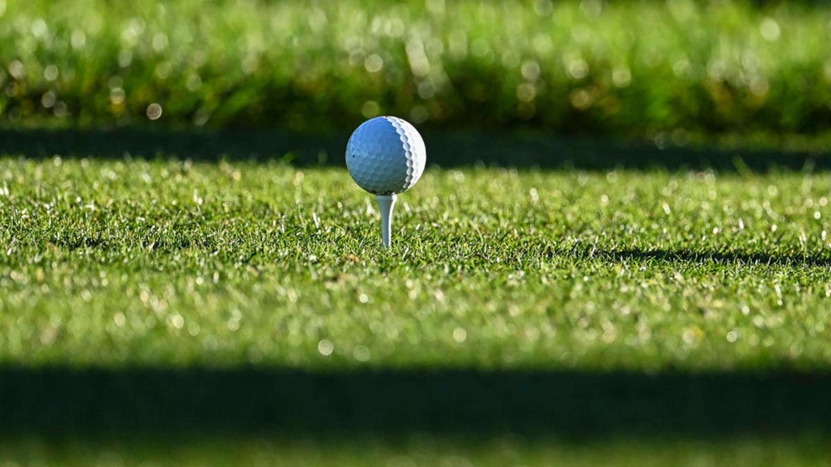 A general view of a golf ball on a tee A general view of a golf ball on a tee