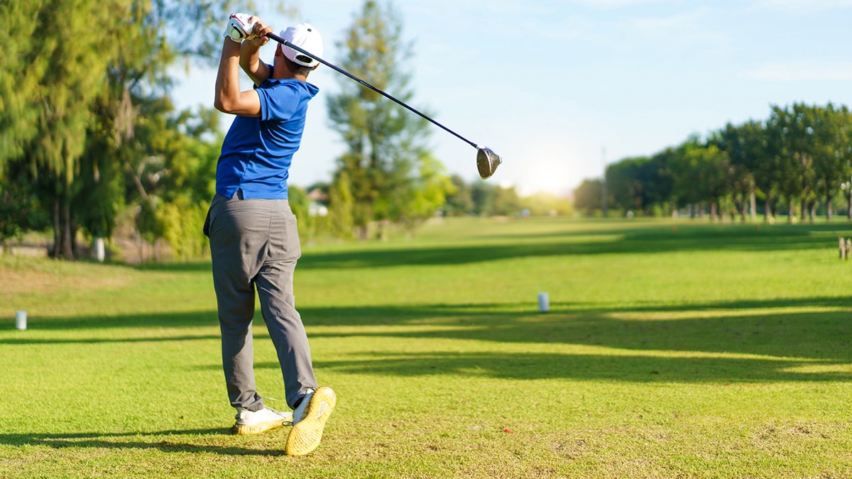 A golfer costume easily comes together with a few clothing items.