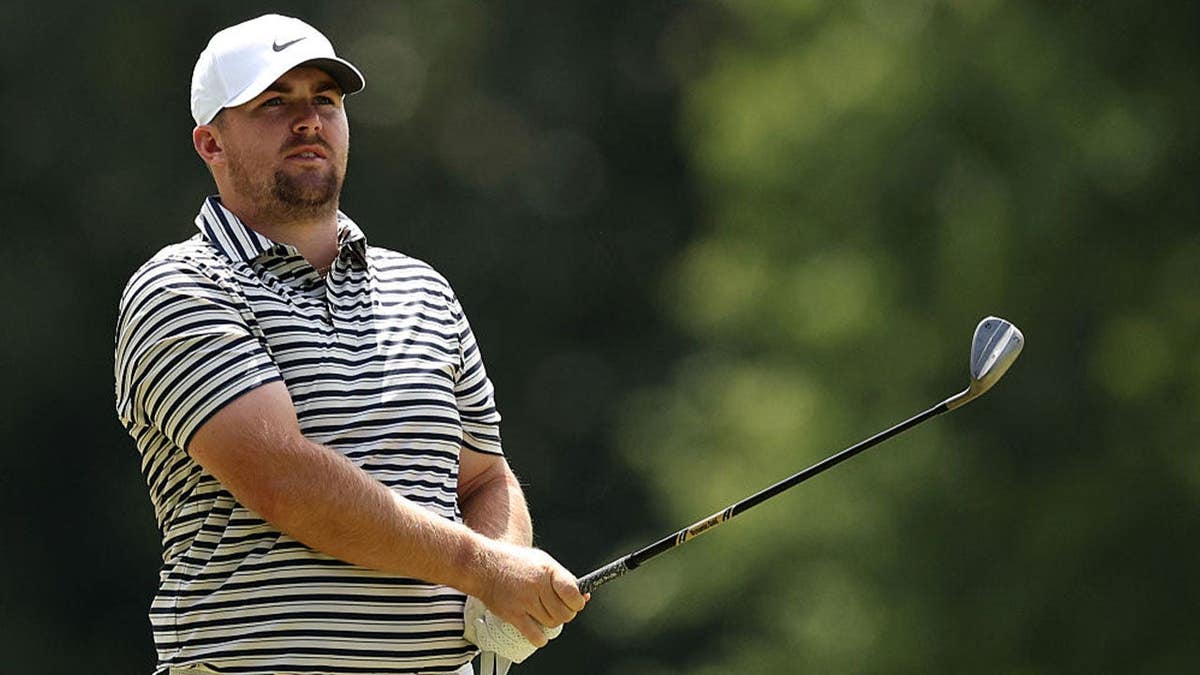 Chris Gotterup of the United States plays a shot on the second hole during the final round of the FedEx St. Jude Championship 2026 at TPC Southwind on August 16, 2026 in Memphis, Tennessee.