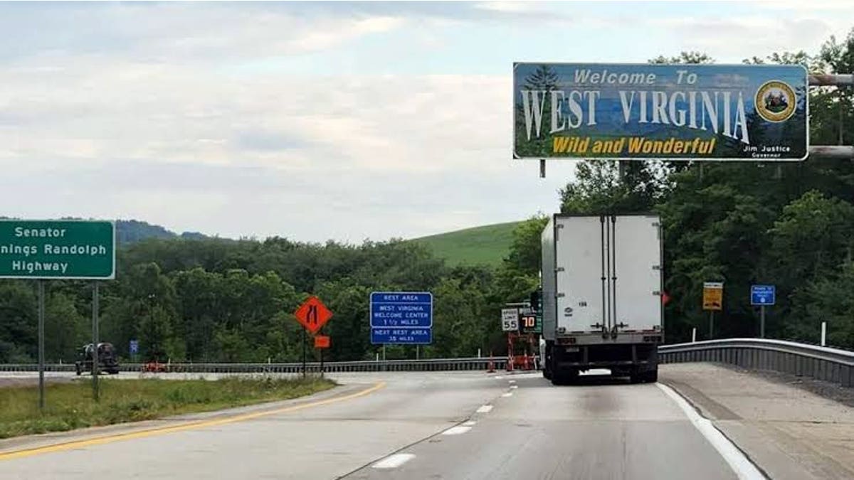 I-79 West Virginia welcome sign from Pennsylvania to Monongalia