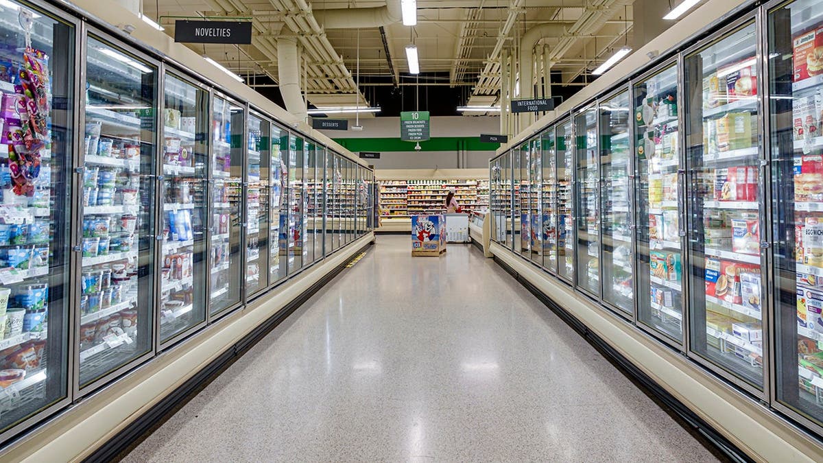 Frozen food section inside Publix grocery store in Miami Beach, Florida.