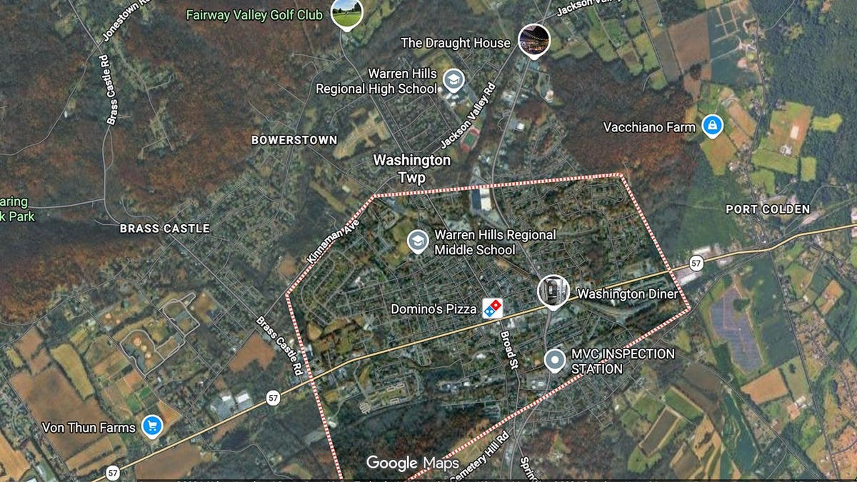 image shows map of Washington Borough