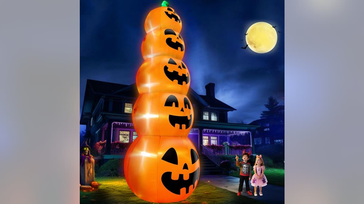 Go big with an inflatable pumpkin stack.