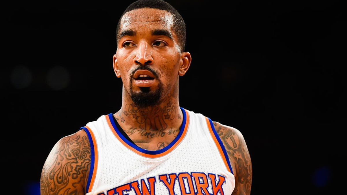 J.R. Smith of the New York Knicks looks on during a game against the Portland Trail Blazers.