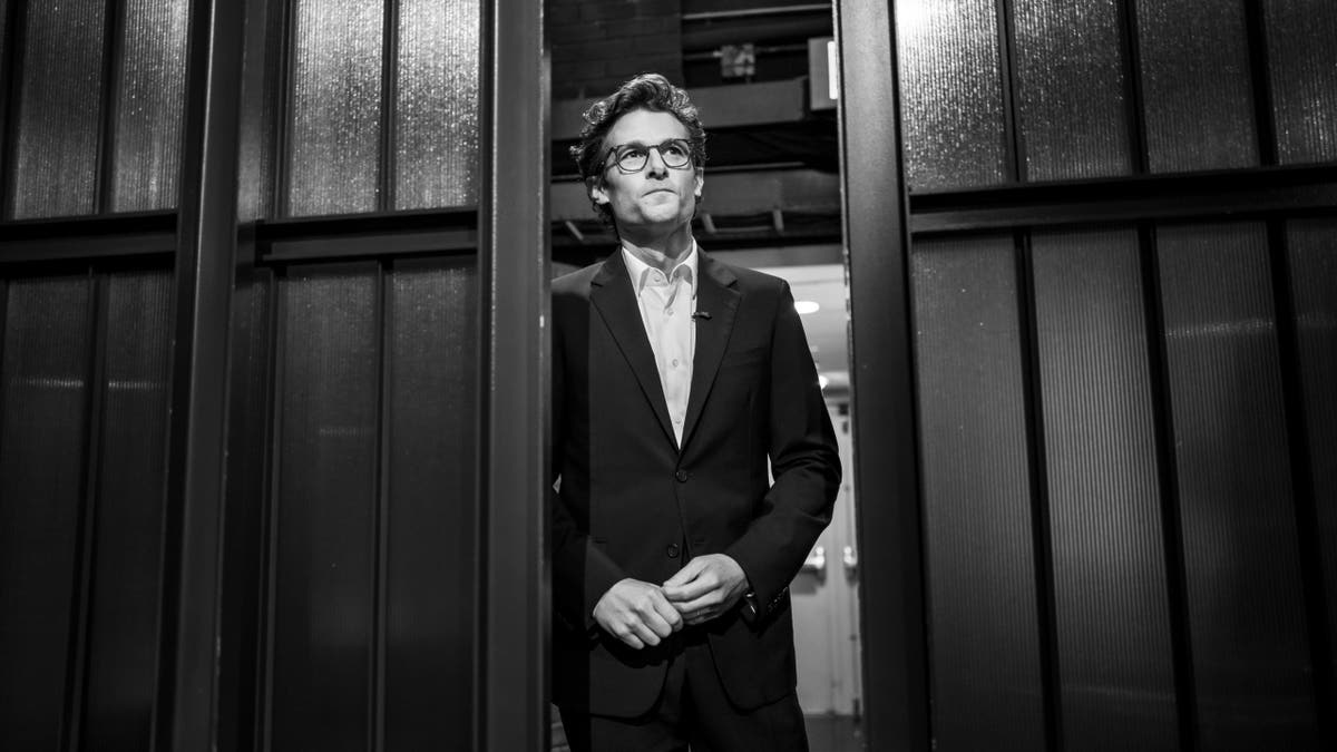 Journalist Jacob Soboroff arrives at a studio.