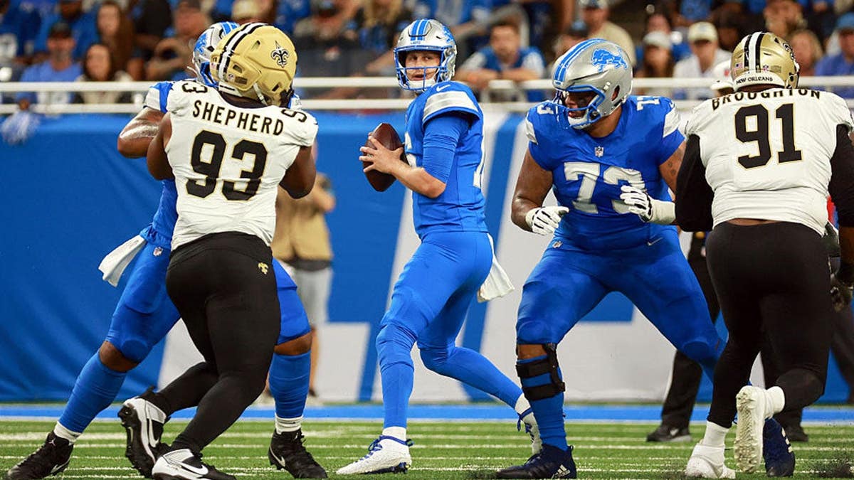 Quarterback Jared Goff (16) of the Detroit Lions