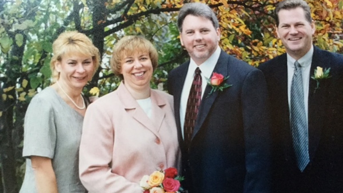 Connie and Becky pictured at 2002 wedding
