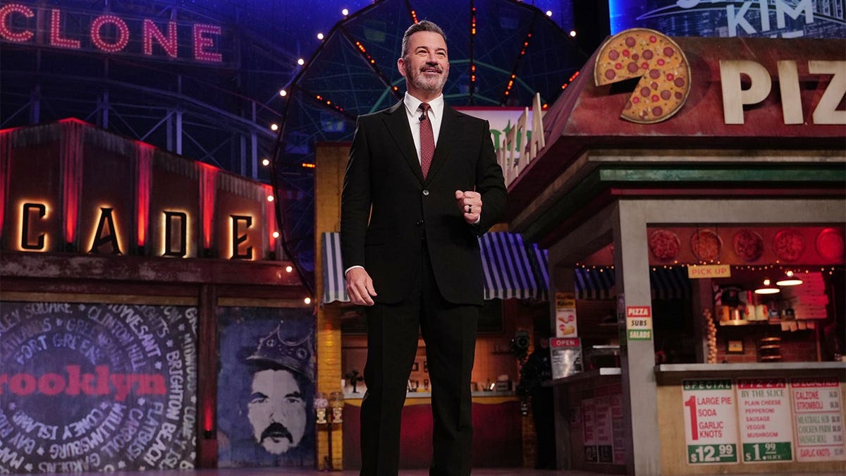 Jimmy Kimmel stands on the set of Jimmy Kimmel Live!