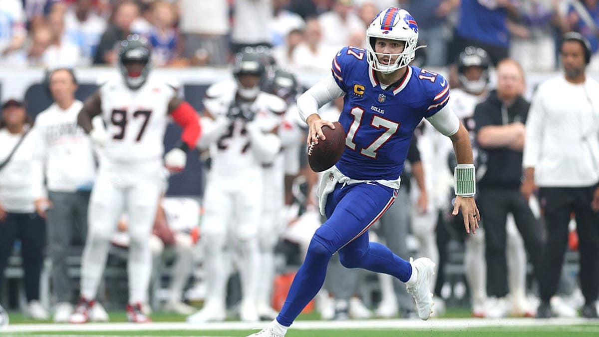 Josh Allen runs for a touchdown against the Houston Texans at NRG Stadium.