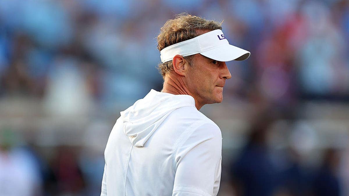 Head coach Lane Kiffin of the Louisiana State Tigers