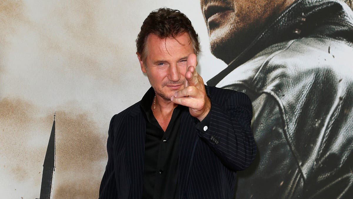Liam Neeson attends a premiere in Berlin, Germany.