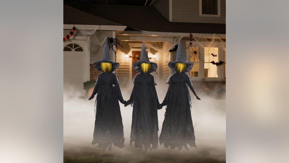 These nearly 5-foot witches light up your yard after dark.