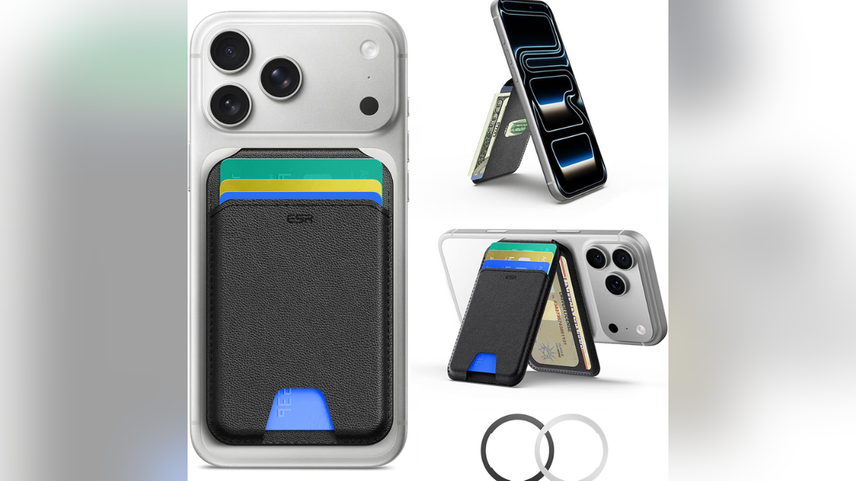 Fold the wallet into a stand for hands-free viewing.
