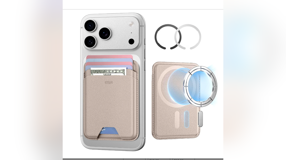 A MagSafe wallet will keep your cards attached to your iPhone in a slim magnetic holder.