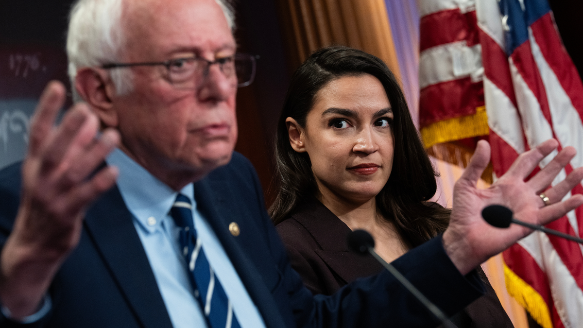 Sen. Bernie Sanders, I-Vt., and Rep. Alexandria Ocasio-Cortez, D-N.Y.