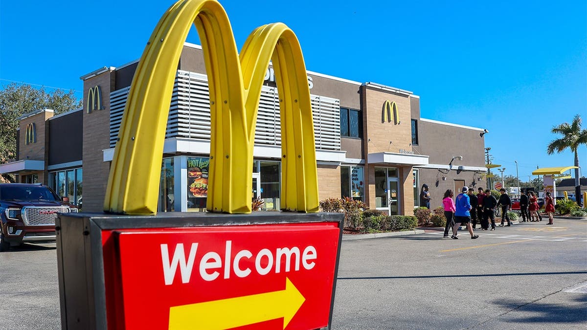 A McDonald's Welcome sign.