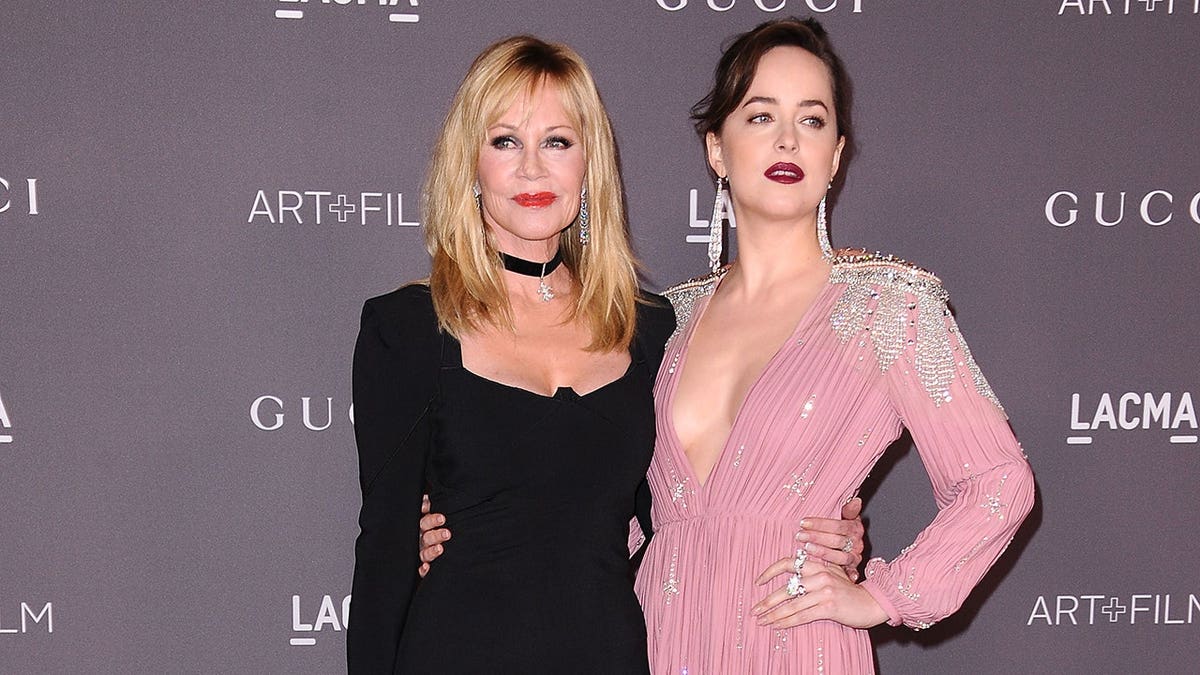 Melanie Griffith and Dakota Johnson at the LACMA Gala in Los Angeles in November 2017.