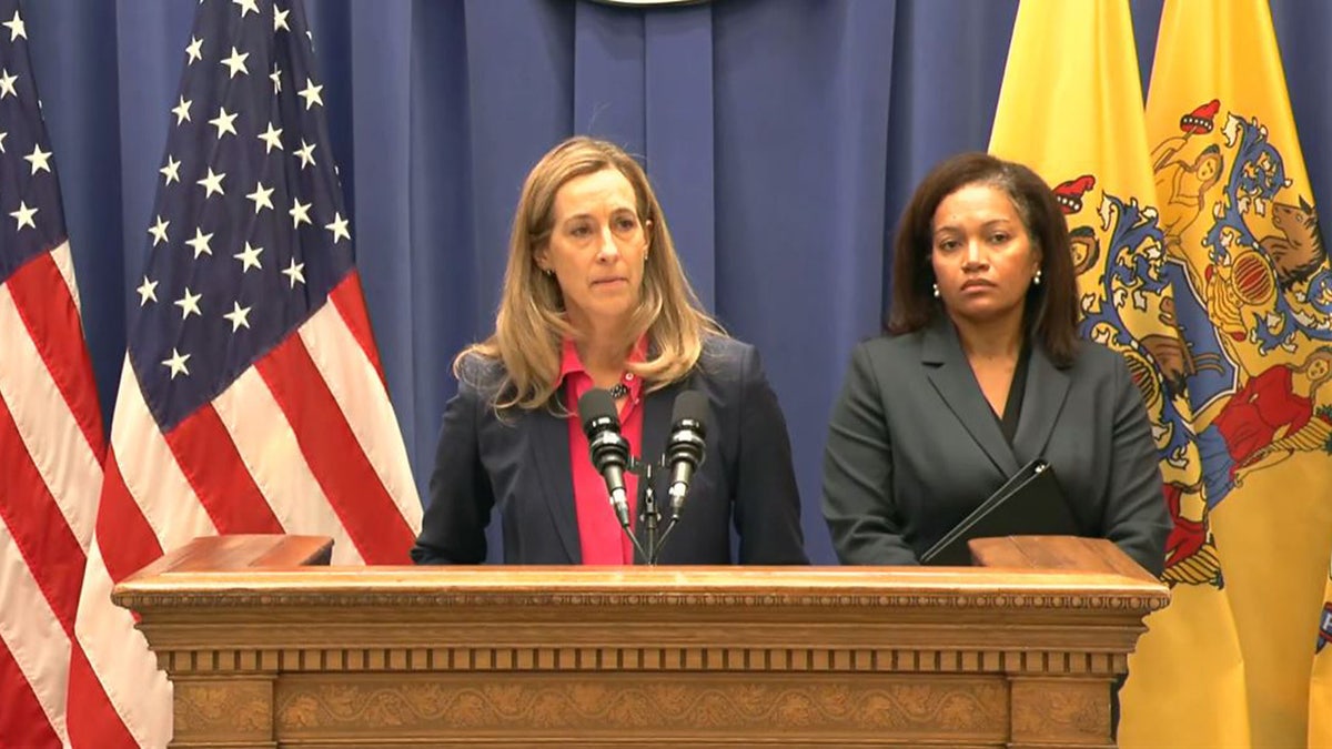 New Jersey Gov. Mikie Sherrill announces the resignation of Lt. Gov. Dale Caldwell on Friday in Trenton.