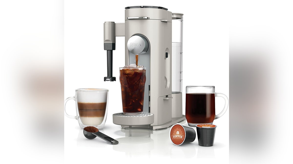 Use pods and grounds in this modern-looking coffee maker.