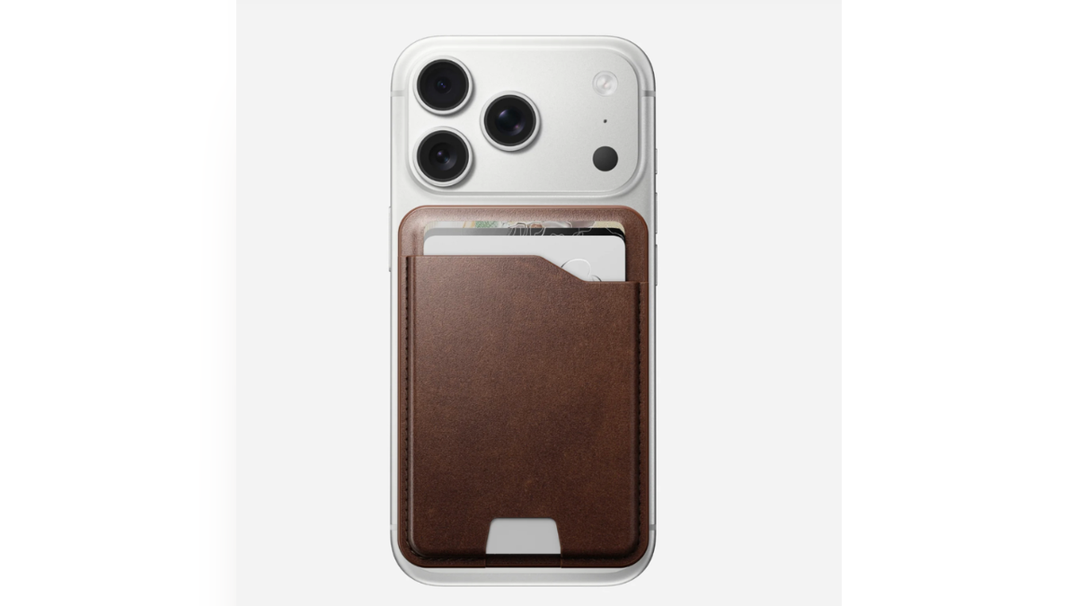 Nomad’s leather MagSafe wallet combines card storage with built-in Find My tracking.