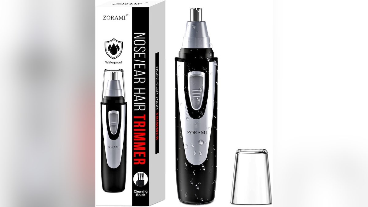 This battery-operated nose hair trimmer has a waterproof design.