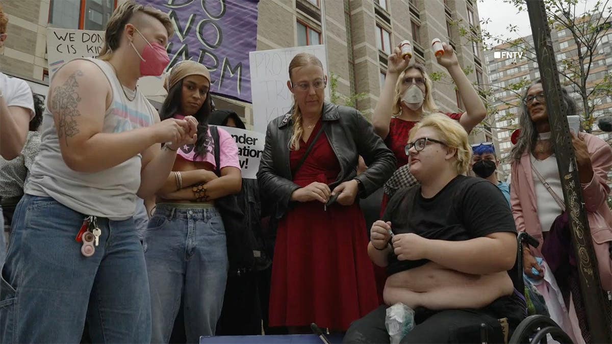 nyu trans protesters trump