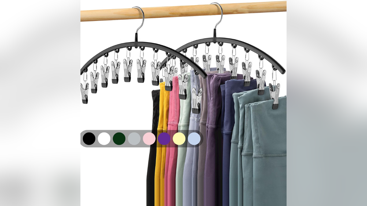 This organizer can hold up to 20 pairs of leggings, pants or other clothing.
