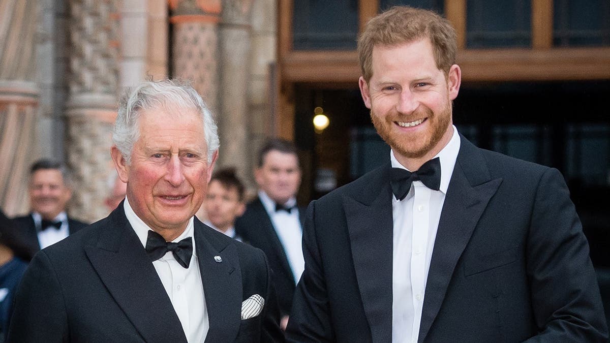 Prince Charles and Prince Harry attend the Our Planet premiere at Natural History Museum in London.