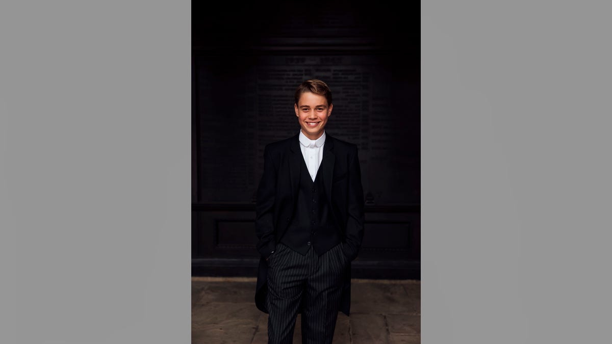 Prince George poses for a photo at Eaton