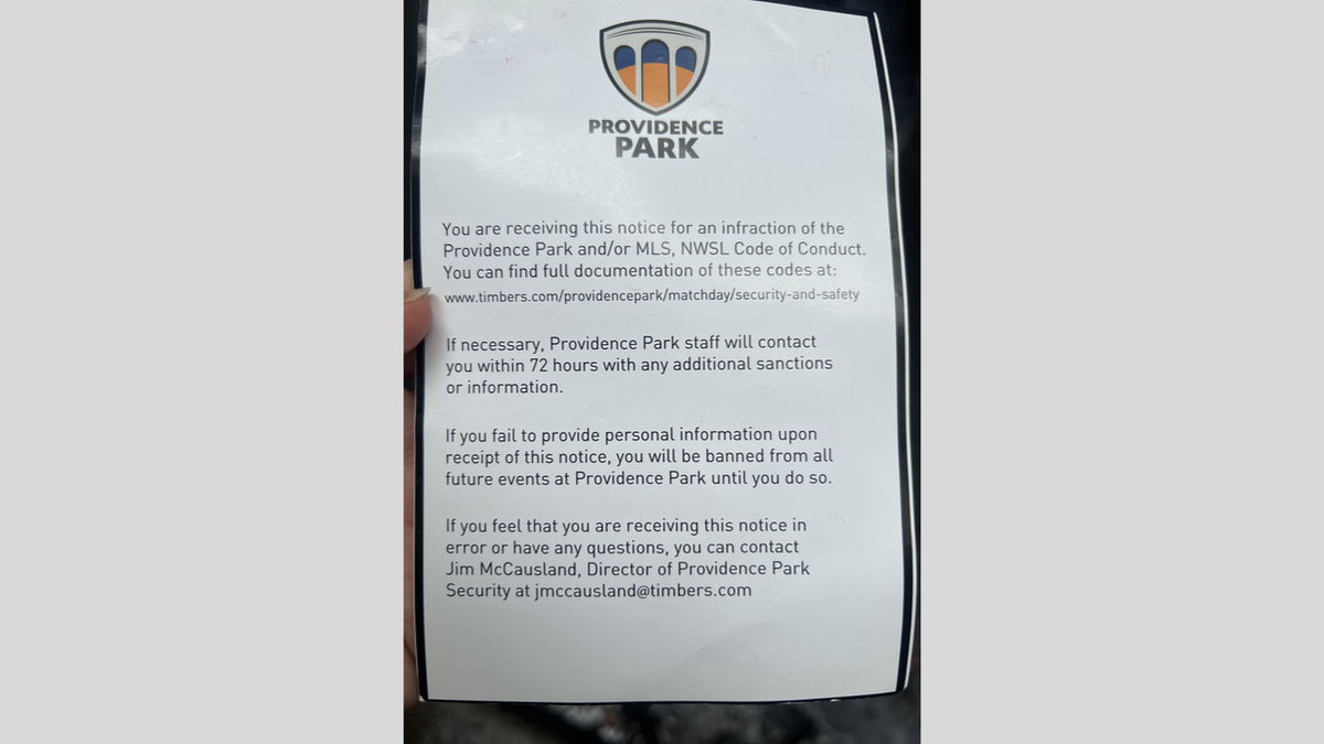 Woman and seven others ejected from Sunday's match between Thorns and Washington Spirit.