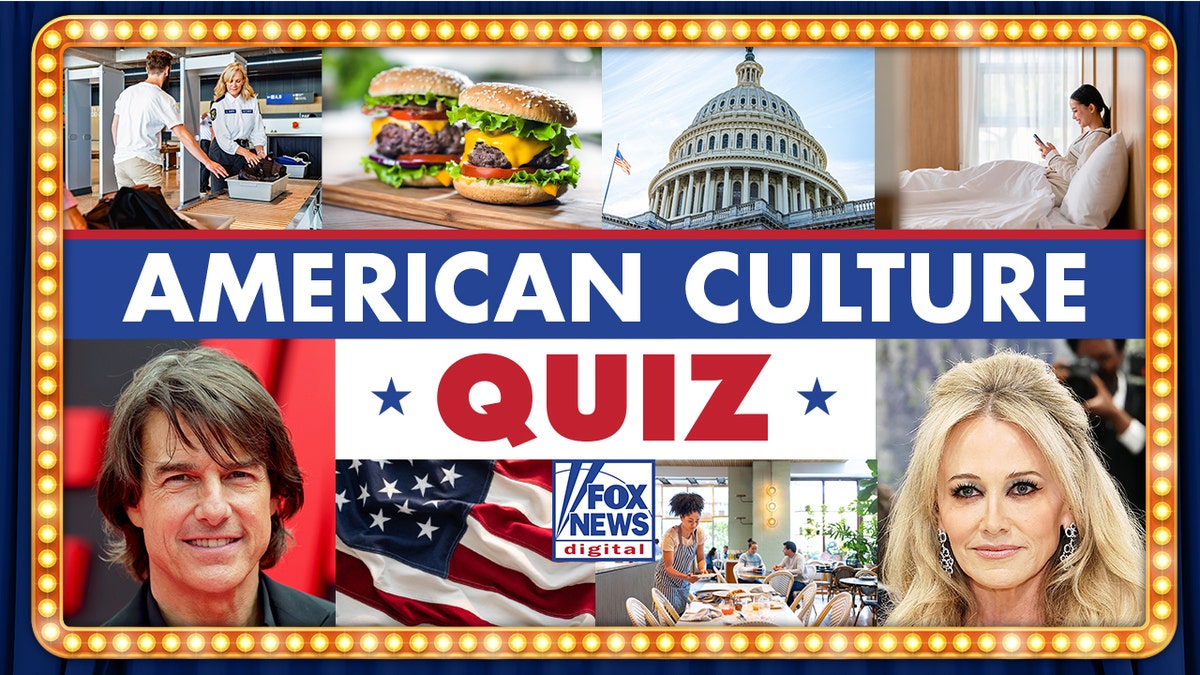 American Culture Quiz, with variety of images displayed in grid