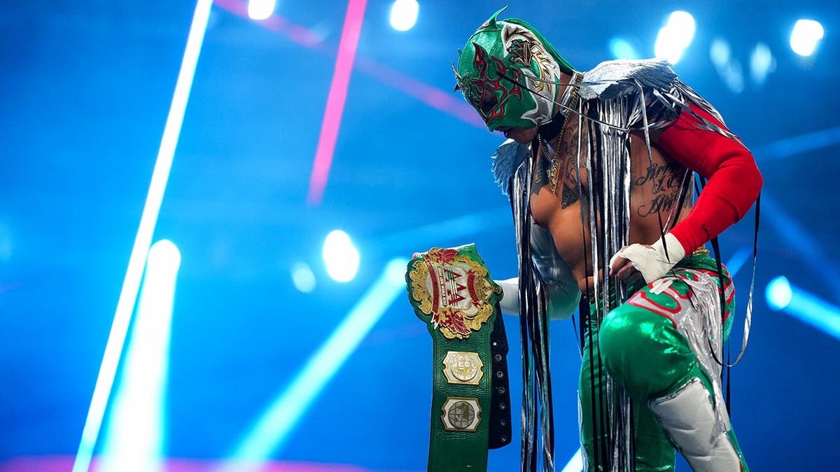 Rey Fenix enters the ring during Monday Night Raw at KeyBank Center.