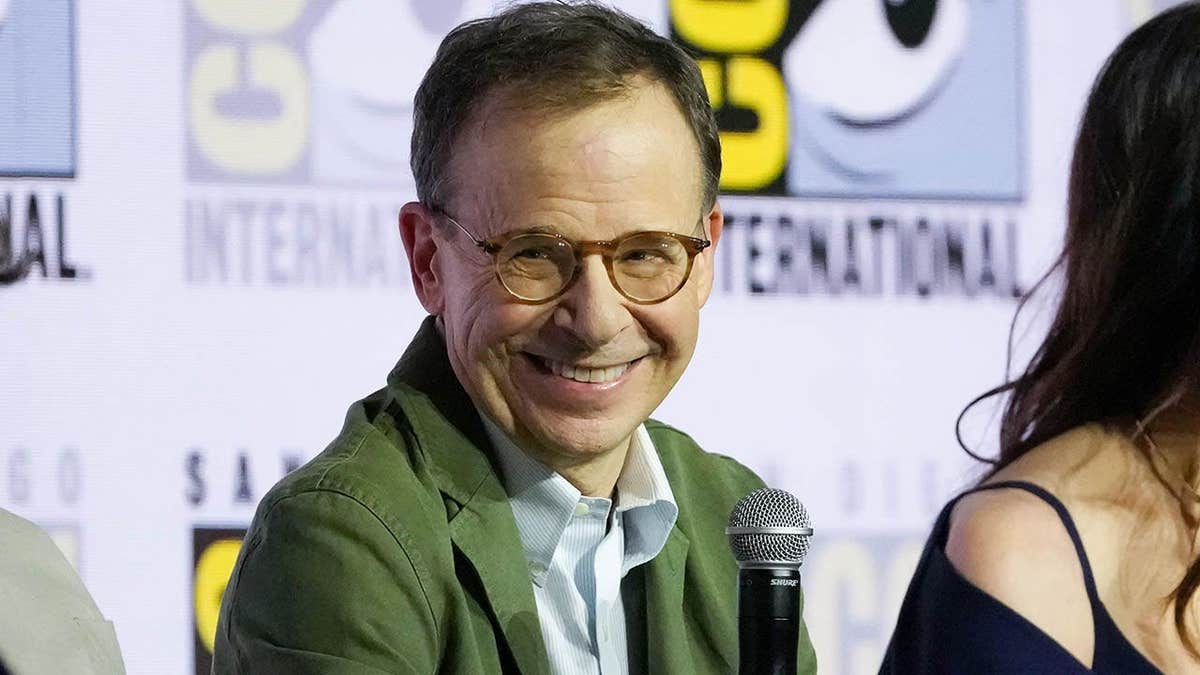 Rick Moranis appears at the Spaceballs: The New One panel at Comic-Con International.