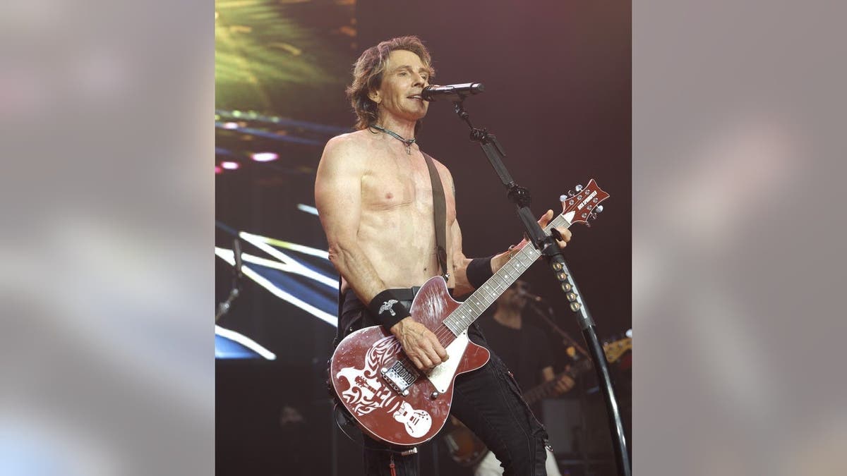 Rick Springfield performs on stage at the Ryman Auditorium in Nashville, Tennessee.